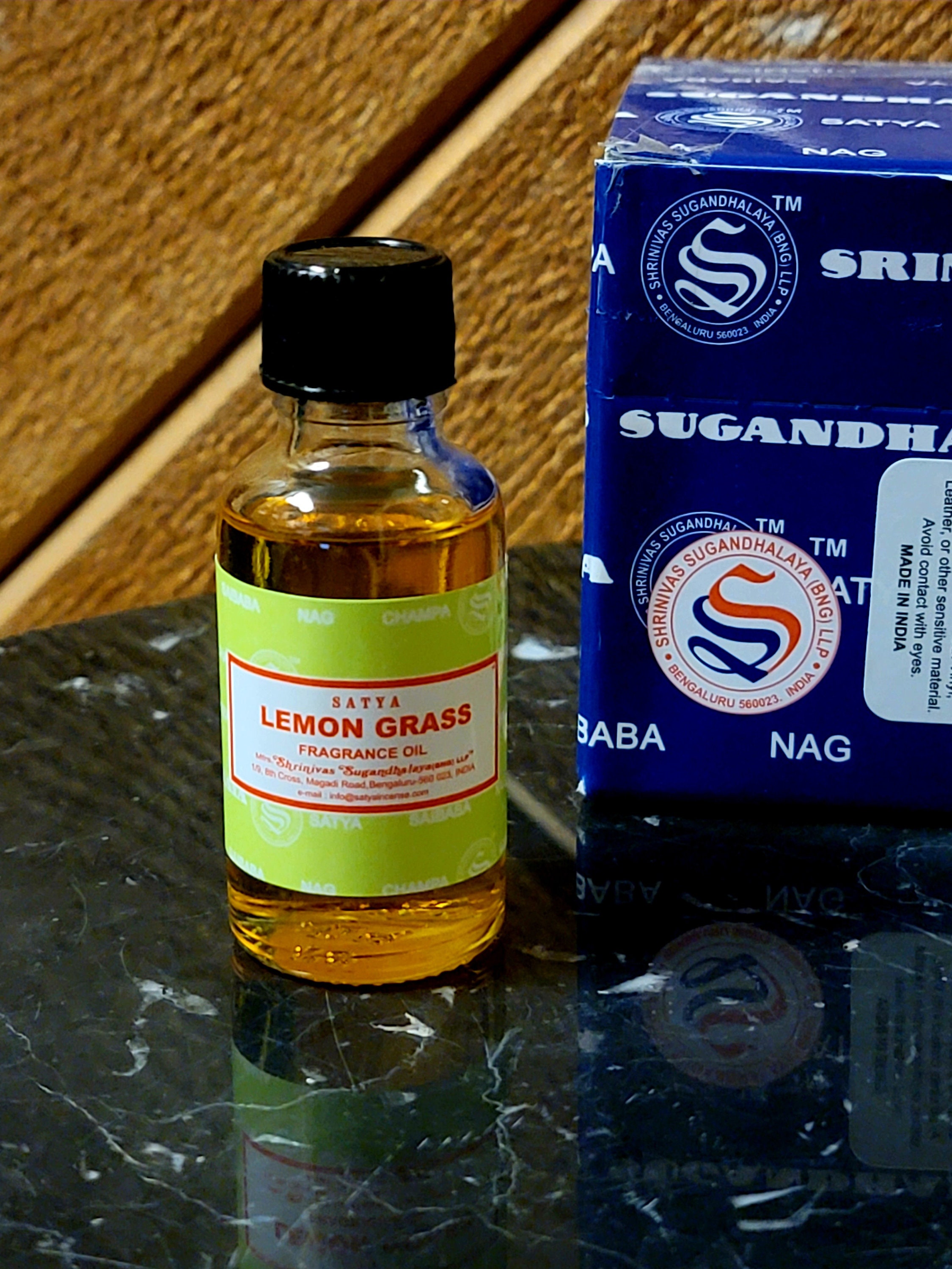 thumbnail image 2 of Satya Fragrance Oils 30ml (1oz) Glass Bottle | Nag Champa, Lavender, Patchouli | For Incense & Candles 2 of 6
