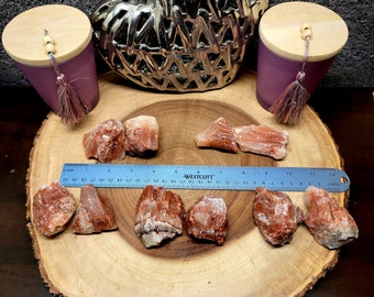 2 Pack RED CALCITE --- Rough / Natural / Raw --- LARGE Size --- Grade A
