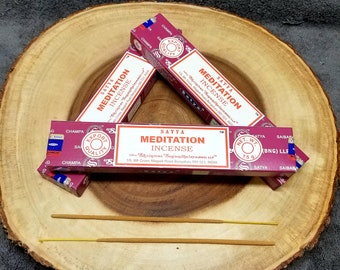 1 Box MEDITATION Incense Sticks --- 15 g (grams) --- Satya Sai Baba