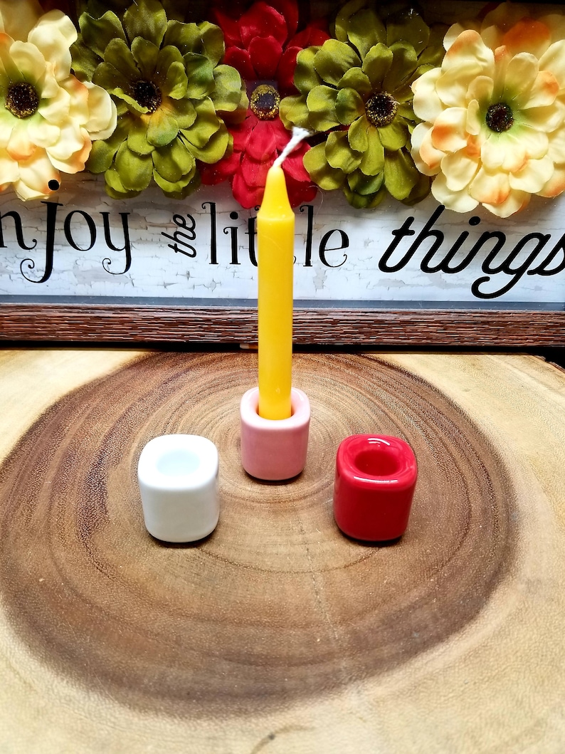 CERAMIC HOLDERS for Chime / Mini Ritual Candles PICK Your Favorite Color 15 Colors Available chimeholder image 4