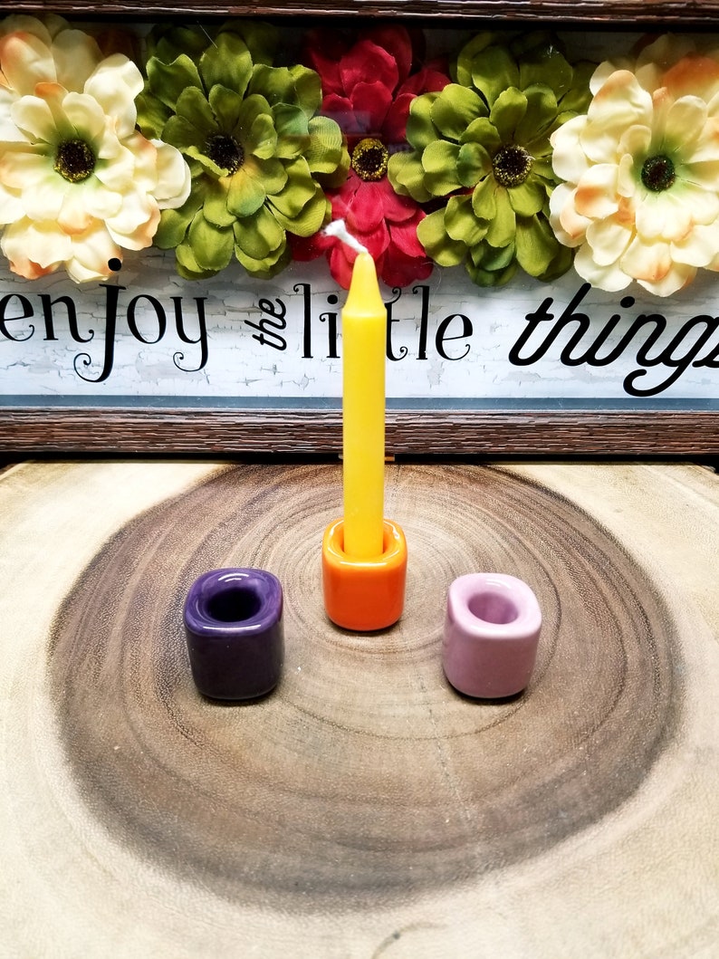 CERAMIC HOLDERS for Chime / Mini Ritual Candles PICK Your Favorite Color 15 Colors Available chimeholder image 5