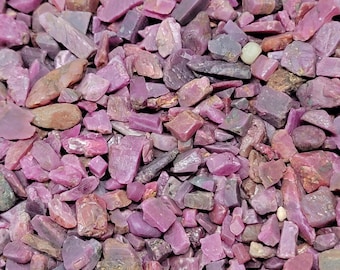 1/2 Pound RUBY Gemstone Chips --- 1/2 POUND  (8 ozs) --- Semi - Tumbled / polished --- Grade A --- (gemstone chips)