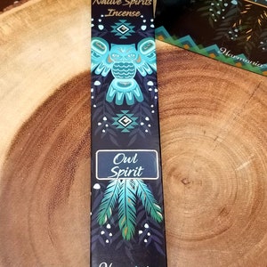 OWL SPIRIT Incense Sticks CEDARWOOD Blend 15 gram package Harmonia Brand by Goloka image 2