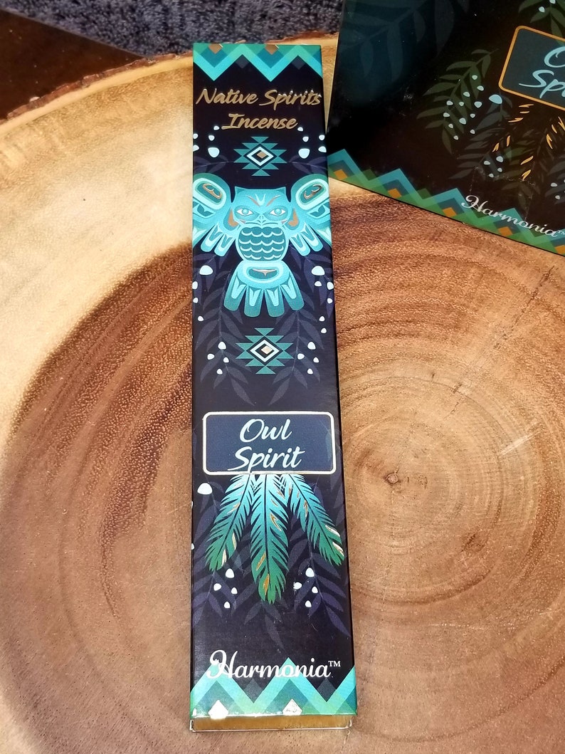 OWL SPIRIT Incense Sticks CEDARWOOD Blend 15 gram package Harmonia Brand by Goloka image 2