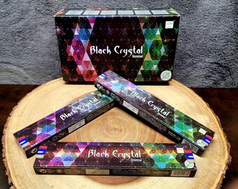 1 Box BLACK CRYSTAL Incense Sticks --- 15 g (grams) --- Satya Sai Baba