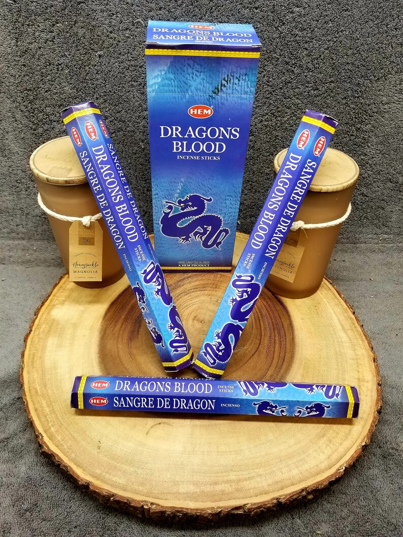 BLUE DRAGON'S BLOOD Incense Sticks Hexagon Box of 20 Etsy