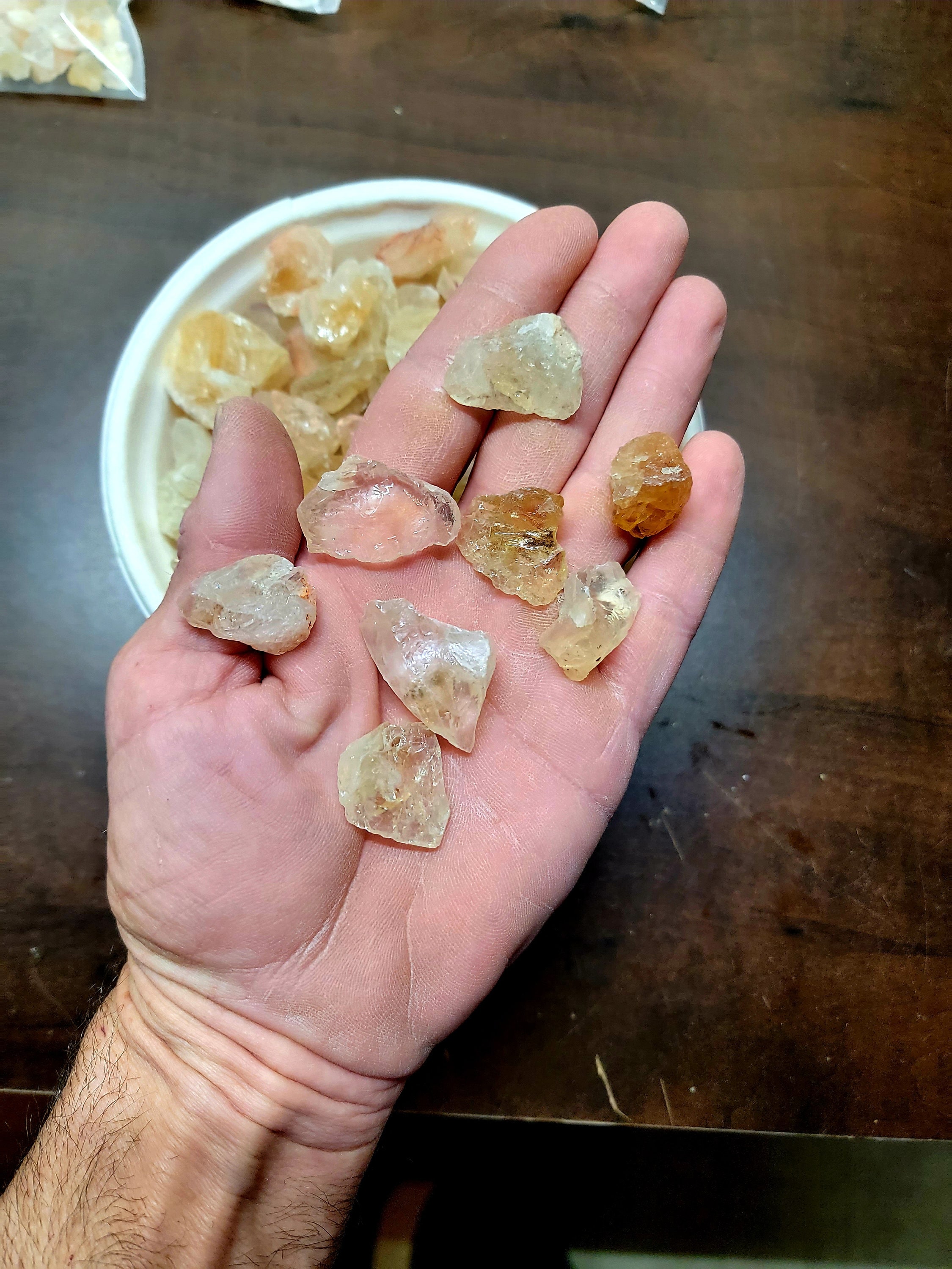 100% NATURAL CITRINE (rough) Gemstone CHUNKS --- 4 oz. Bag  (120+ Grams) --- Rough / Raw--- Grade A --- (gemstone chips)