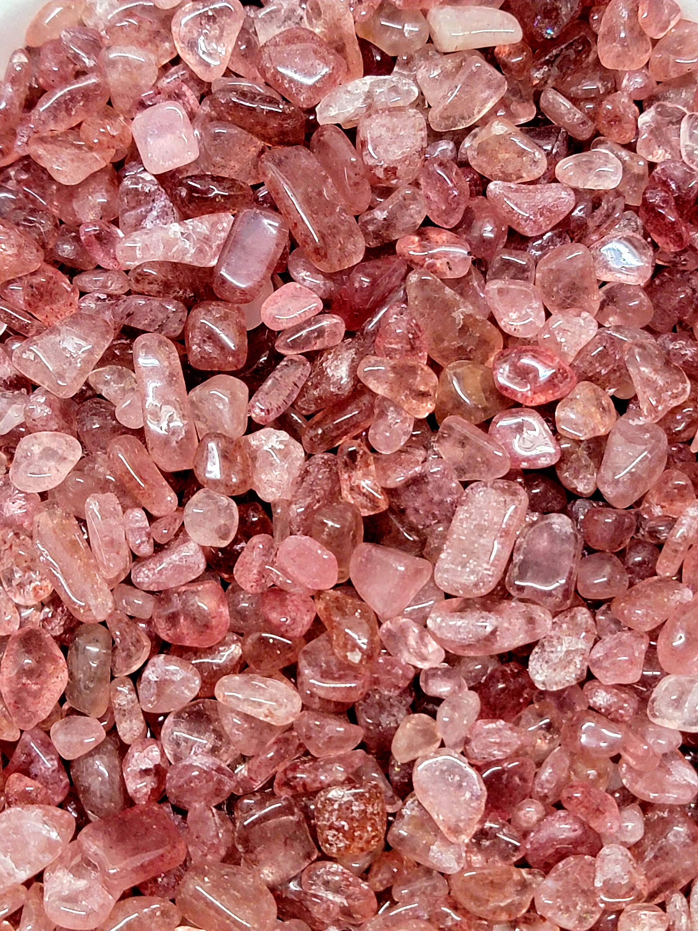 STRAWBERRY QUARTZ Gemstone Chips 2 oz. Bag 60 Grams Etsy