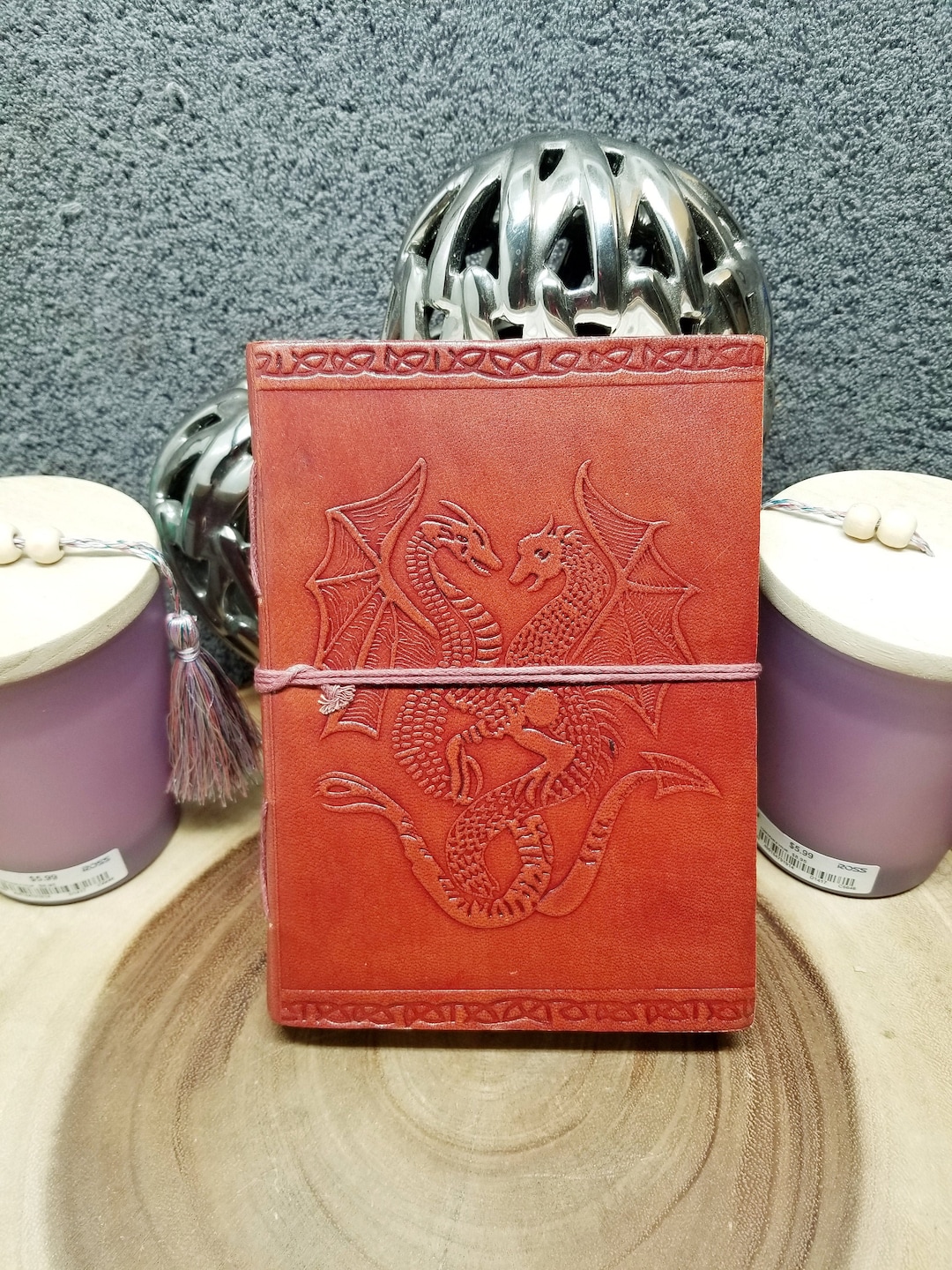 DRAGONS Leather Journal / Grimoire / Book of Shadows Handmade, Leather