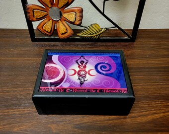 BLESSED BE GODDESS Box --- 4 3/4" x 6 7/8" --- For Tarot Cards or Storage -- #30153092