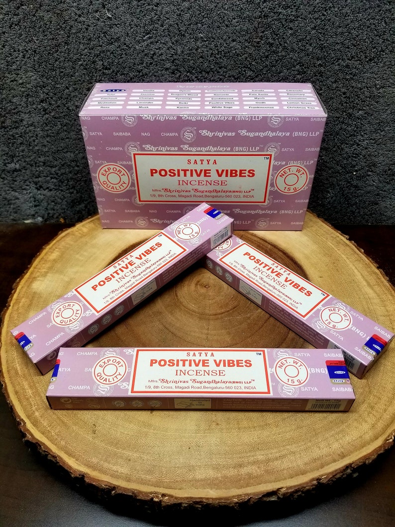 1 Box POSITIVE VIBES Incense Sticks 15 G grams Satya Etsy