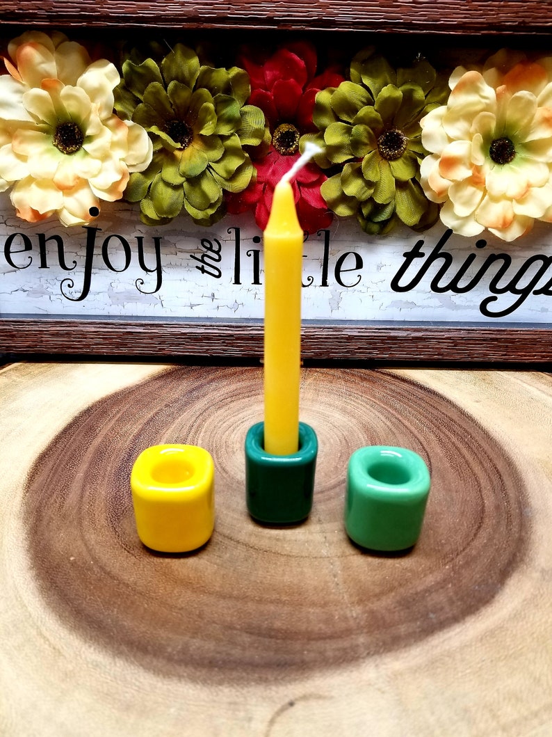 CERAMIC HOLDERS for Chime / Mini Ritual Candles PICK Your Favorite Color 15 Colors Available chimeholder image 2