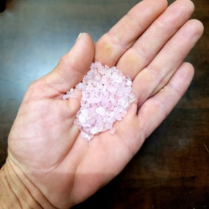 1 Pound ROSE QUARTZ Gemstone Chips 1 POUND 16 ozs Polished / Tumbled Grade A gemstone chips image 3