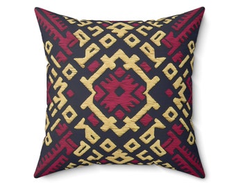 Spun Polyester Square Pillow - AZTEC style