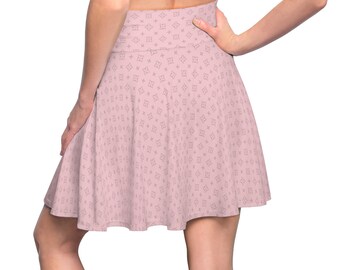 Stamped decor art pink - Women's Skater Skirt (AOP) DISETTO