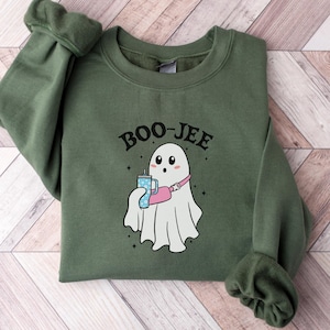 Halloween Ghost Sweatshirt Boo Jee Shirt Boo Shirt Spooky Ghost Hoodie Spooky Season Ghost Sweater Spooky Vibes Shirt Halloween
