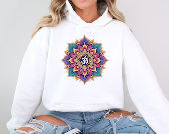Mandala Hoodie Meditation Hoodie Yoga Hoodie Namaste Hoodie Om Mantra Hoodie Spiritual Hoodie  Zen Buddhism Hoodie Gift for her For Him Gift