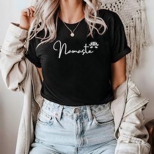 Namaste T Shirt, Yoga T shirt, Meditation T shirt, Zen Buddhism, Spiritual T shirt, Meditating Tee Shirt Gift for Her Gift For Him