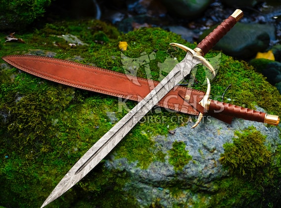 Damascus Viking Sword, Handmade with Scabbard, Gift for Him