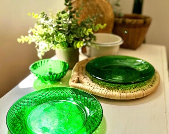 Cristal D'Arques-Durand Antique Emerald Salad Plate