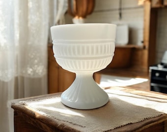 Vintage Milk Glass Compote, Planter, Catch All, Farmhouse, Cottage Core, Collectible Glass