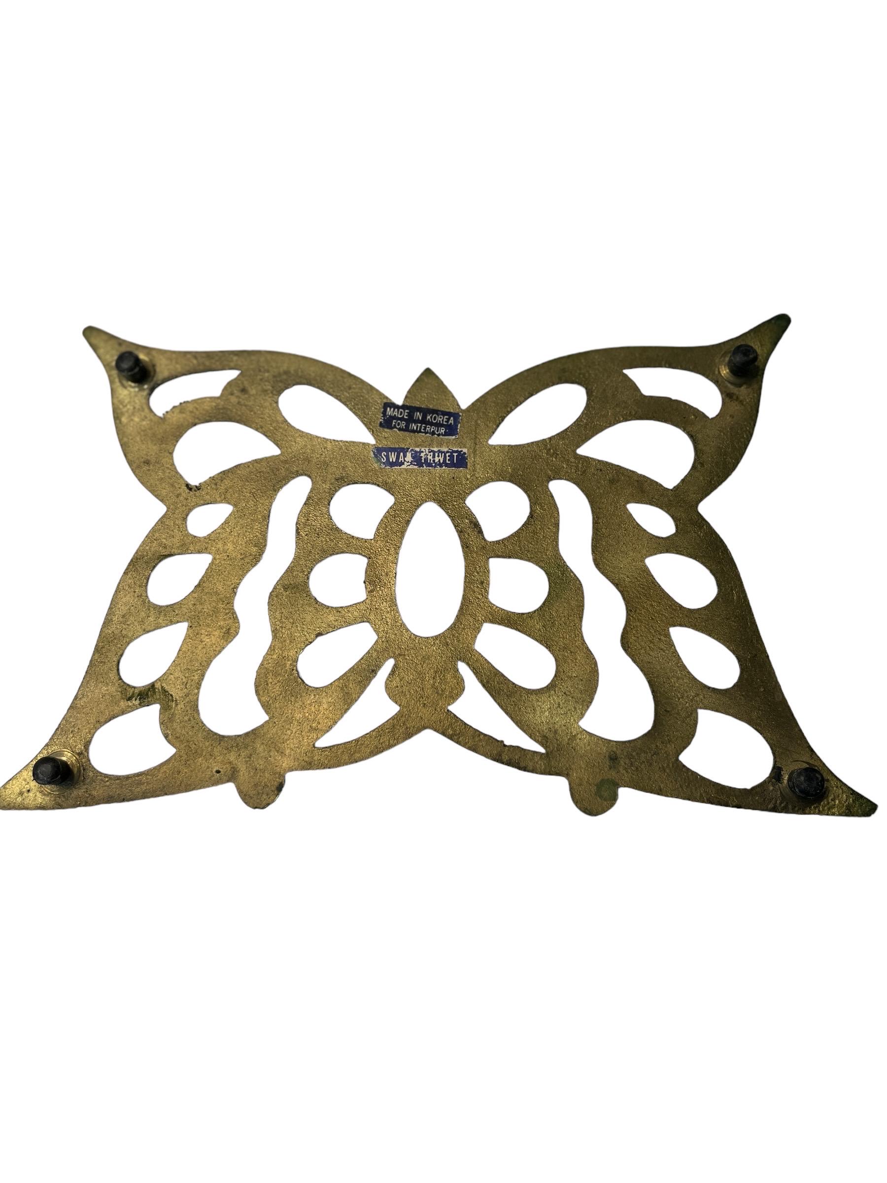 Dessous de plat en fer en laiton vintage italien, support
