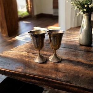 Vintage Silver Goblets | Chalice | Silver Goblet Pair | F.B. Rogers Silver Company