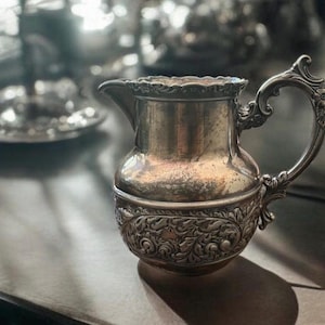 Antique Derby Silver C. Quadruple Plate Creamer Pitcher