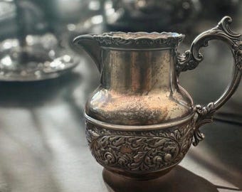 Antique Derby Silver C. Quadruple Plate Creamer Pitcher