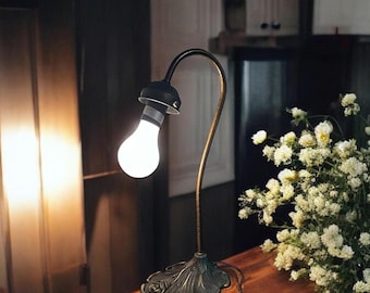 Vintage Cast Metal Gooseneck Desk Lamp | Vintage Lamp | Vintage Home | Vintage Decor