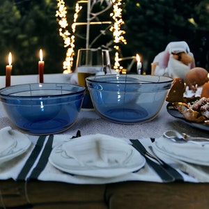 Anchor Hocking Cobalt Blue Mixing Bowl Set 2 - Etsy