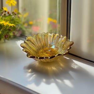 Vintage Indiana Marigold Karneval Glas Sonnenblumenschale circa 1960er Jahre