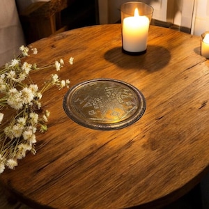 Large Vintage Brass Serving Tray | Vintage Brass Decor | Mid Century Modern Brass Tray