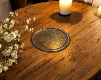 Grand plateau de service vintage en laiton | Décoration vintage en laiton | Plateau Mid-Century en Laiton Moderne
