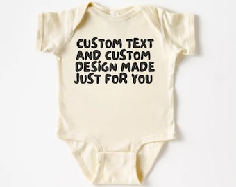 Benutzerdefinierter Text und benutzerdefiniertes Logo bedruckter Onesie®, Benutzerdefinierter Text-Baby-Bodysuit, benutzerdefinierter Name Onesie®, benutzerdefinierter Text gedruckt, benutzerdefinierter Baby-Bodysuit
