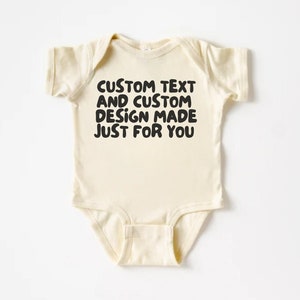 Custom Text and Custom Logo Printed Onesie® , Custom Your Text Baby Bodysuit, Custom Name Onesie®, Custom Text Printed, Custom Baby Bodysuit