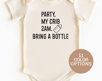 Party At My Crib Onesie®, Funny Baby Bodysuit, Baby Shower Gift, Newborn Baby Gift, Cute Baby Onesies®, New Baby Gift, Newborn Baby Outfit