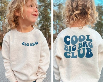 Cool Big Bro Club Sweatshirt, Big Bro Shirt, Big Brother Gift, Toddler Sweatshirt, Brother Shirt, Sibling Shirt, Big Brother Shirt