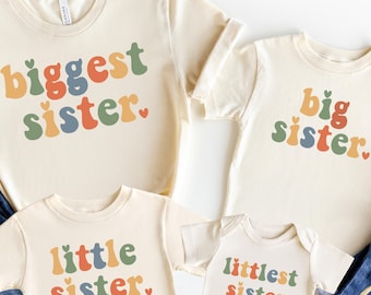 Große Schwester Shirt, größte Schwester Shirt, kleine Schwester Shirt, kleinste Schwester Shirt, passendes Familien Shirt, passende Schwester Shirts, neue Sis