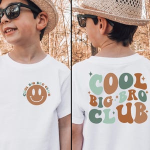 クールなビッグブラザークラブシャツ、ビッグブラザーシャツ、ビッグブラザーギフト、かわいい幼児男の子シャツ、出産のお知らせ、幼児ギフト、新しい兄弟ギフト