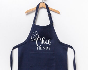 Gepersonaliseerde schort, peuterschort, aangepaste schort, schort voor chef-kok, keukenschort, schattige kinderschort, keukenschort, kinderverjaardagskostuum, schort
