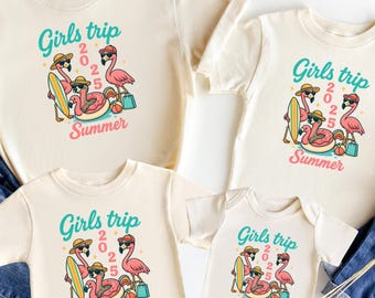 Girls Trip 2025 Shirts, Travel Gifts, Retro Summer Trip Shirt, Girls Vacation Shirt, Vacation Shirt for Groups, Matching Beach Shirts