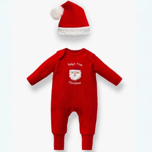 Embroidered Baby Christmas Gift Set, Coming Home Christmas Outfit, First Christmas Sleeper, Holiday Newborn Outfit, 1st Christmas Outfit