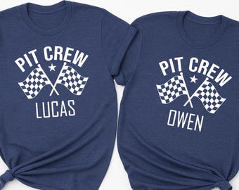 Pit Crew Personalized Shirt, Race Car Birthday Matching Shirts, Custom Name Tee, Racing Family Shirt, Toddler Gift, Sibling Family Outfit