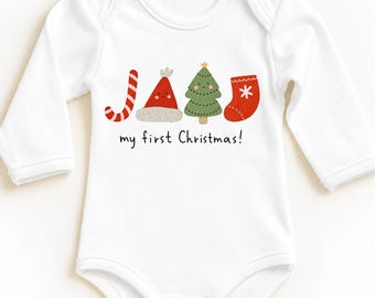 My First Christmas Baby Bodysuit, Christmas Baby Outfit, Cute Holiday One Piece