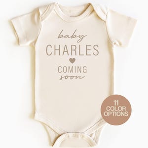 Body con nombre de bebé personalizado, Body con anuncio de embarazo, Body con anuncio de bebé, Regalo para bebé nuevo, Traje para volver a casa