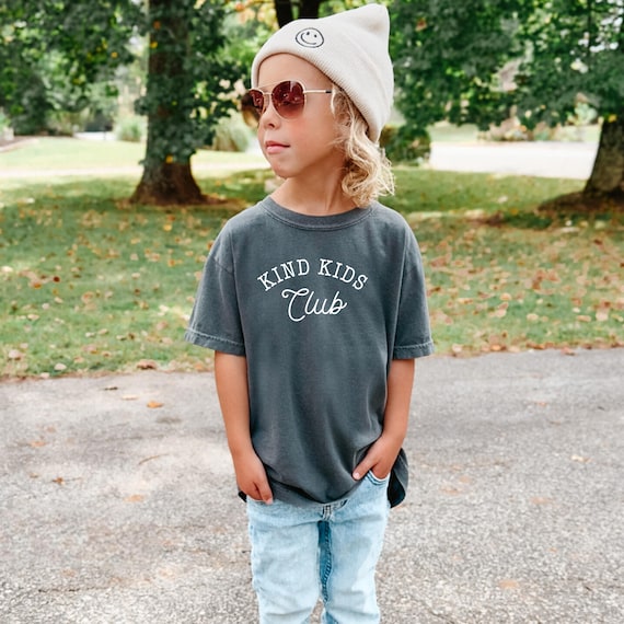 Comfort Colors® Kids Shirt, Kind Kids Club Shirt, Kids Graphic Tee, Retro & Vintage Kids Shirt, Comfort Colors®, Toddler Birthday Gifts