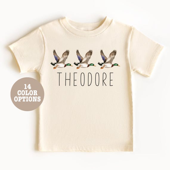 Personalized Mallard Ducks Kids Shirt, Custom Kids Shirt, Natural Toddler Tee, Kids Birthday Shirt, Cute Toddler Outfit, Duck Lover Gift