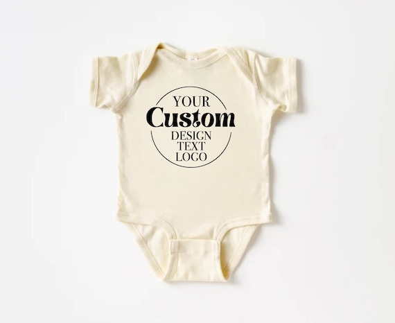 Custom Logo Onesie®, Custom Text Printed, Custom Company Logo Printed, Your Design or Logo Printed Directly Onto a Bodysuit, Custom Text