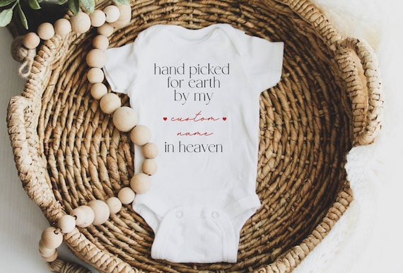 Handpicked For Earth Onesie®, In Heaven Onesie®, Baby Announcement Onesie®, Custom Onesie®, Baby Onesie®, Heaven Sent Onesie®, New Baby Gift